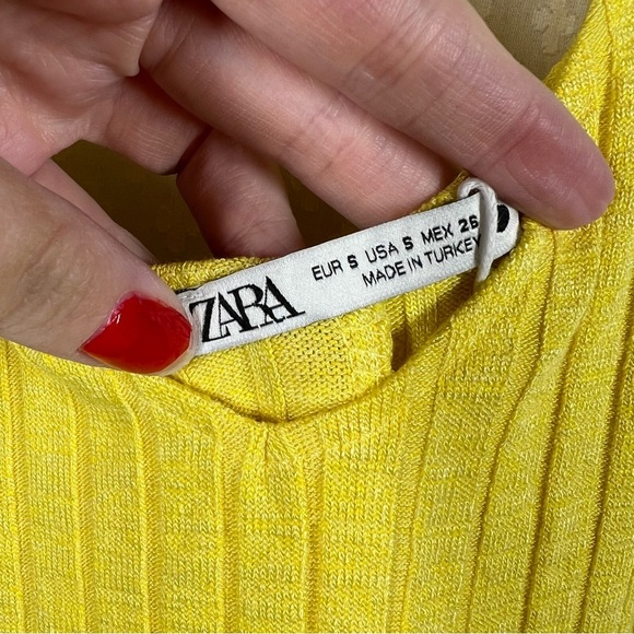 Zara NWT Yellow Sleeveless Ribbed Maxi Dress - Picture 3 of 7